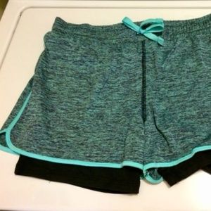 NWT Xersion Girls Layered Shorts